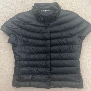 Laurel vest embellished collar real down black size M/42 Italian